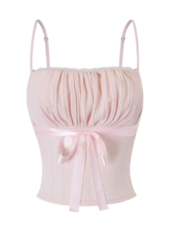 My True Form Cotton Cami Top (Pink Bow) - Angel Ruche