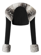 My True Form Fawn Fur Bolero Cardigan (Black)