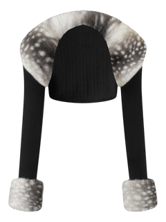My True Form Fawn Fur Bolero Cardigan (Black)