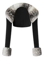 My True Form Fawn Fur Bolero Cardigan (Black) - Angel Ruche