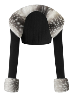 My True Form Fawn Fur Bolero Cardigan (Black) - Angel Ruche