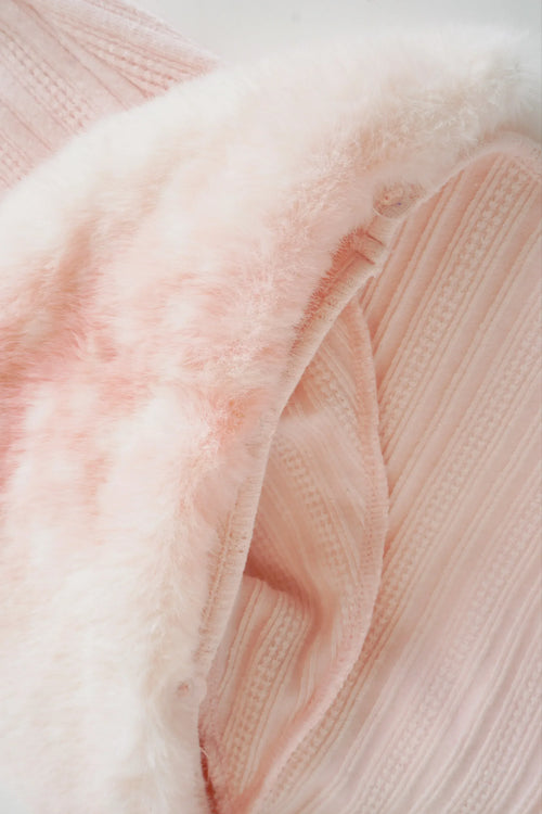 My True Form Fawn Fur Collar + Cuff Set (Pink) - Angel Ruche