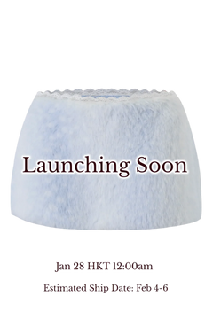 My True Form Fawn Mid-Rise Fur Lace Skirt (Snow Blue) - Angel Ruche
