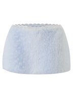 My True Form Fawn Mid-Rise Fur Lace Skirt (Snow Blue) - Angel Ruche