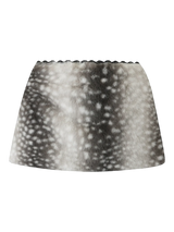 My True Form Fawn Mid-Rise Fur Lace Skirt (Black)