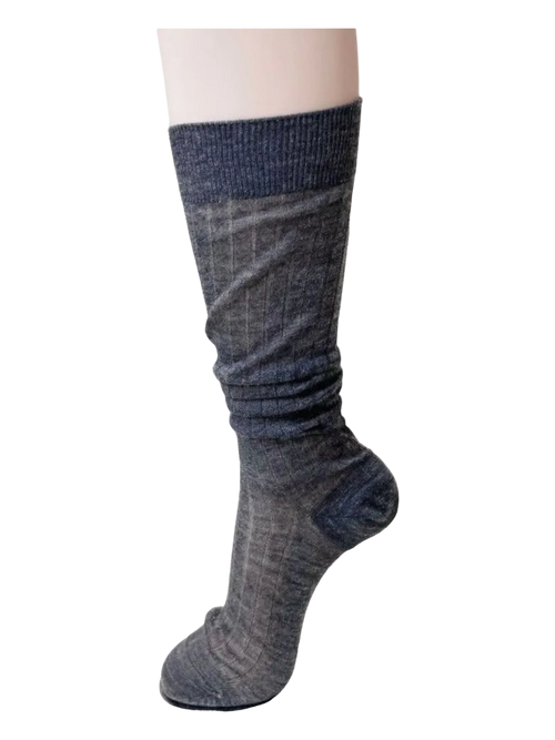 Reguler Calf High Socks (Dark Grey) - Angel Ruche