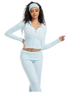 That Girl Rib Knit Set (Baby Blue) - Angel Ruche