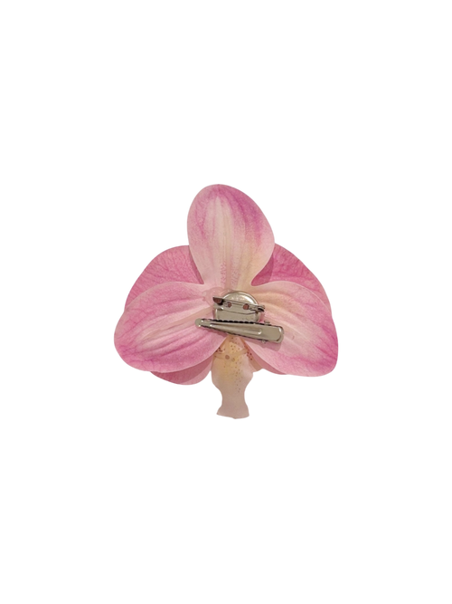 Pink Orchid Hair Clip/ Safety Pin Brooch