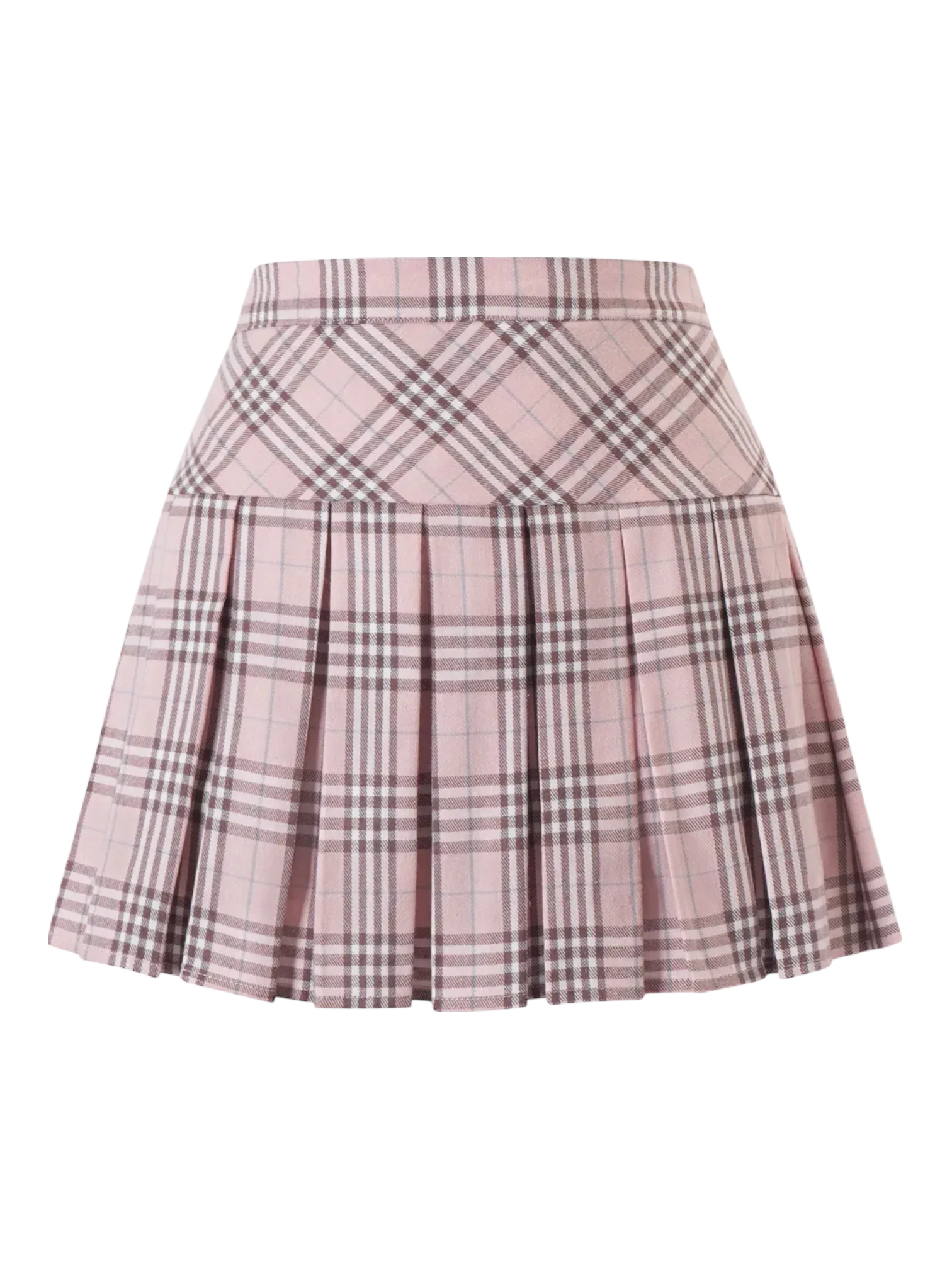 Girly Plaid Pleated High Rise Skirt (Pink) | Coquette – Angel Ruche