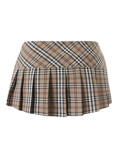 Girly Plaid Pleated Mini Skirt (Khaki) - Angel Ruche