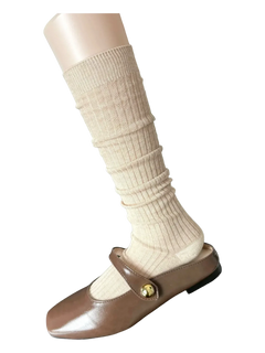 Reguler Calf High Socks (Beige) - Angel Ruche