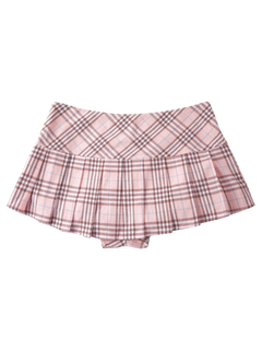 Girly Plaid Pleated Mini Skirt (Pink)