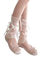 Bows Leg Warmer (Pink) - Angel Ruche
