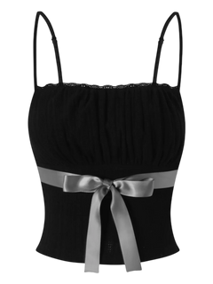 My True Form Cotton Cami Top (Black) - Angel Ruche