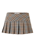 Girly Plaid Pleated Mini Skirt (Khaki) - Angel Ruche