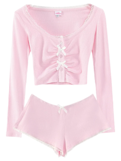Angelic Allure Lacey Bow Matching Set - Angel Ruche