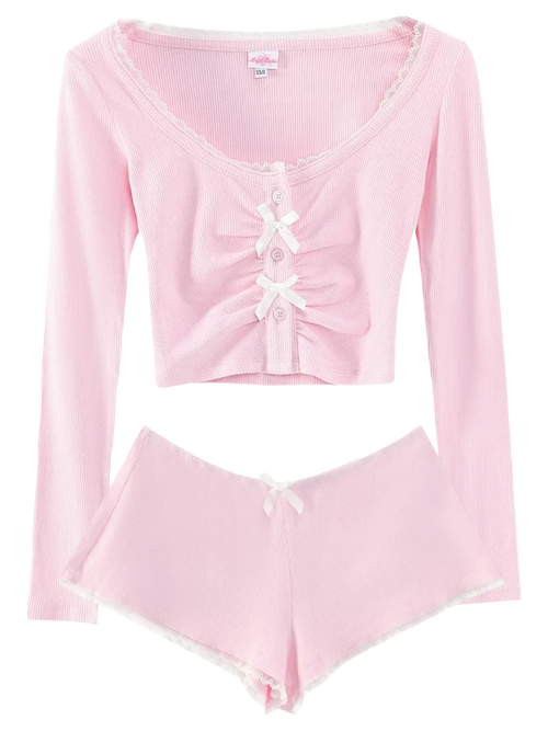 Angelic Allure Lacey Bow Matching Set - Angel Ruche