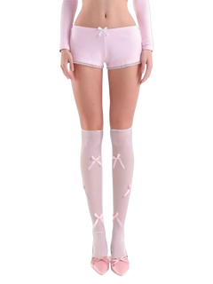 Tulle Ribbon Loose Socks (Pink) - Angel Ruche