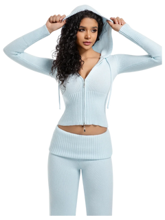 That Girl Rib Knit Set (Baby Blue) - Angel Ruche