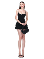 Serafina Ruffles Mini Dress + Bloomer Shorts Set (Black)