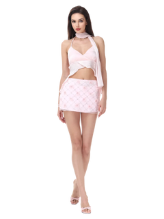 Pirouette Skinny Scarf (Baby Pink) - Angel Ruche