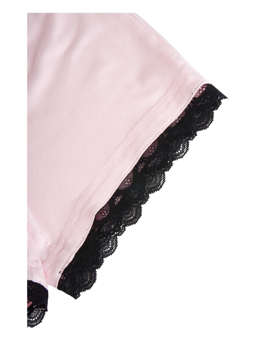 Basic Pink Safety Shorts (Black Lace)
