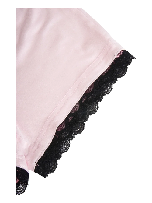 Basic Pink Safety Shorts (Black Lace) - Angel Ruche