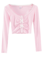 Angelic Allure Lacey Bow Crop Top - Angel Ruche
