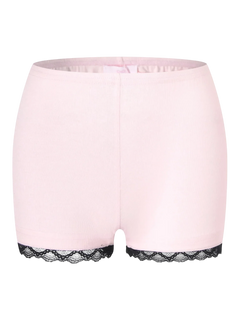 Basic Pink Safety Shorts (Black Lace) - Angel Ruche