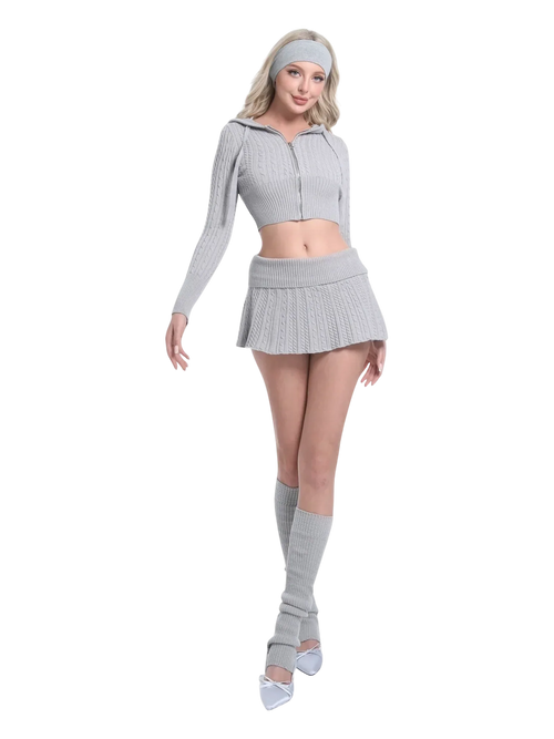 Knitted Leg Warme (Grey) - Angel Ruche