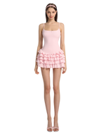 Serafina Ruffles Mini Dress + Bloomer Shorts Set (Pink)