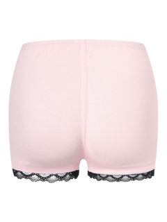 Basic Pink Safety Shorts (Black Lace)