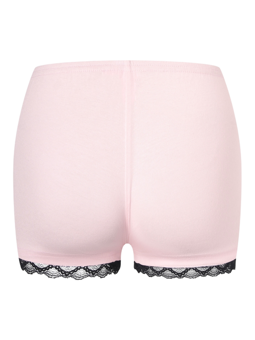 Basic Pink Safety Shorts (Black Lace)