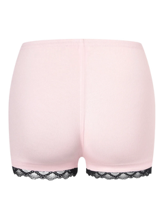 Basic Pink Safety Shorts (Black Lace) - Angel Ruche