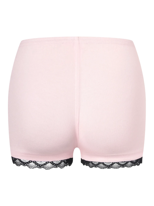 Basic Pink Safety Shorts (Black Lace) - Angel Ruche