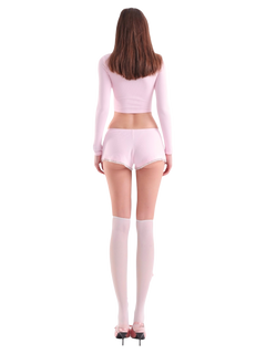 Angelic Allure Lacey Bow Crop Top