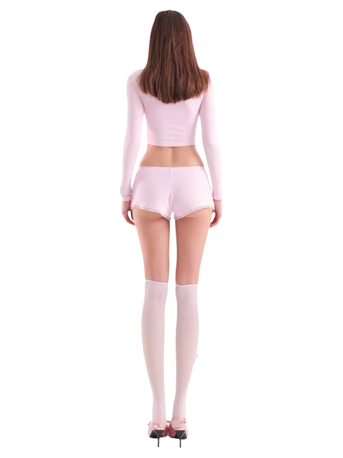 Angelic Allure Lacey Bow Crop Top - Angel Ruche