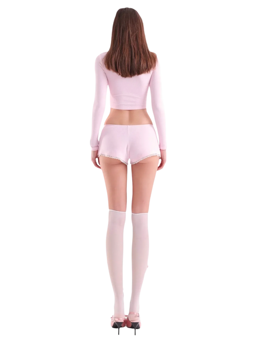 Angelic Allure Lacey Bow Shorts - Angel Ruche