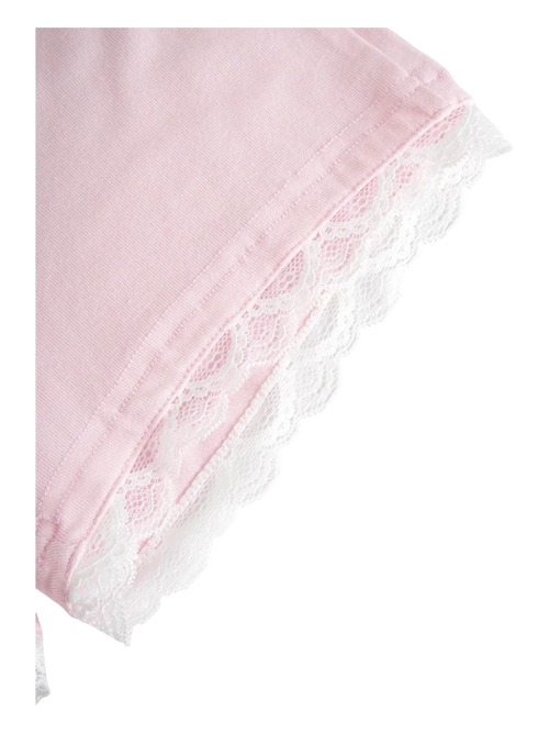 Basic Pink Safety Shorts (White Lace) - Angel Ruche