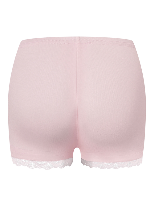 Basic Pink Safety Shorts (White Lace)