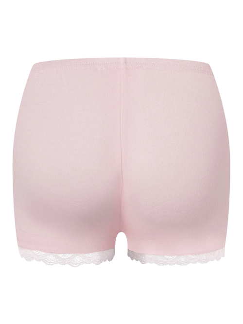 Basic Pink Safety Shorts (White Lace) - Angel Ruche