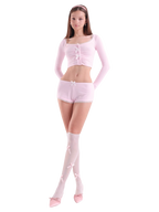 Angelic Allure Lacey Bow Matching Set