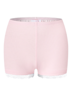 Basic Pink Safety Shorts (White Lace)