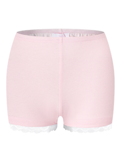 Basic Pink Safety Shorts (White Lace)