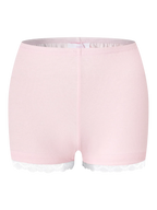 Basic Pink Safety Shorts (White Lace) - Angel Ruche
