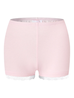 Basic Pink Safety Shorts (White Lace) - Angel Ruche