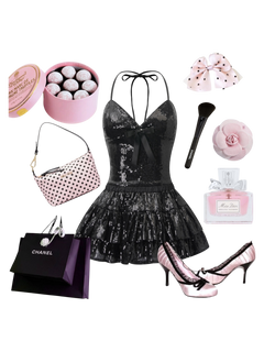 Onyx Fairydust Sequin Matching Set (Black)