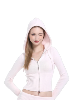That Girl Rib Knit Fold Over Straight Leg Pants (Baby Pink) - Angel Ruche