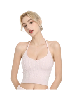Spring Kissed Knit Halter (Baby Pink) - Angel Ruche
