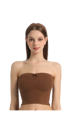 Brown Pilate Princess Ruched Tube Top - Angel Ruche